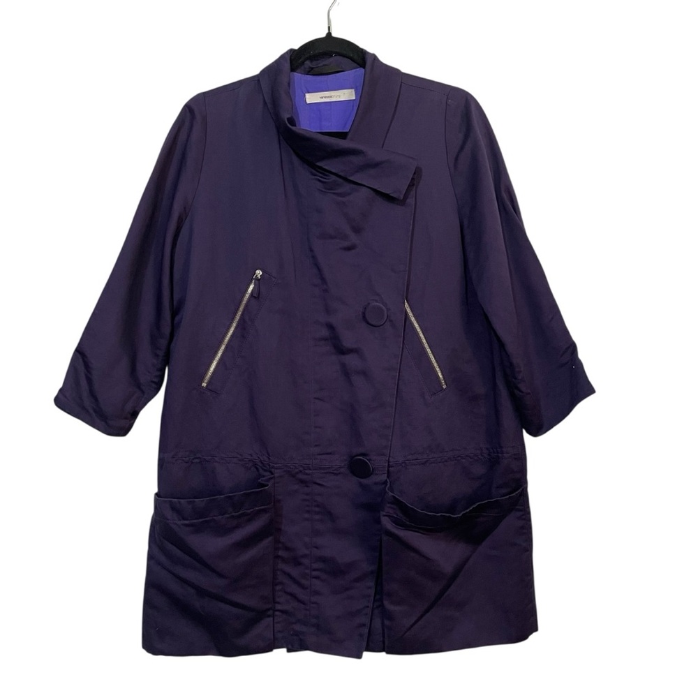 Vanessa Bruno Deep Purple Silk Blend 3/4‎ Sleeve Blazer Size 36 USA S